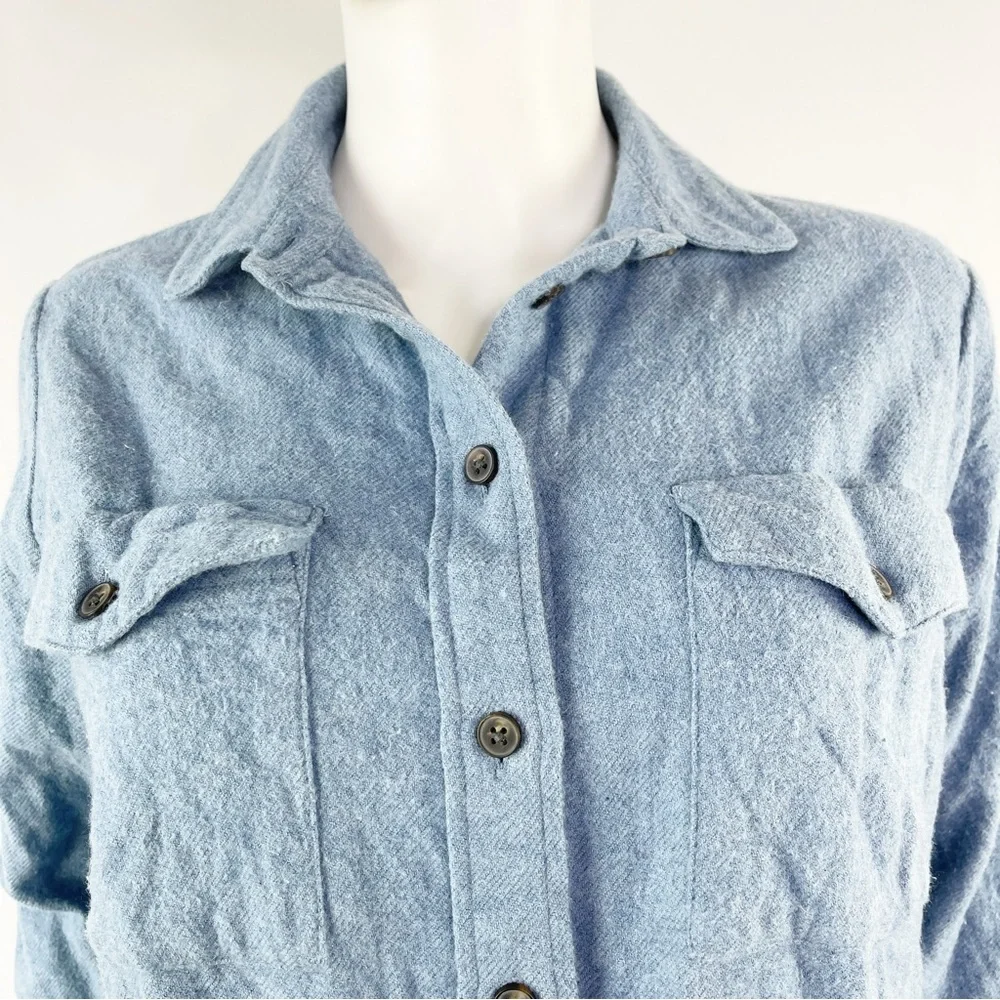 Madewell Women's Blue Long Sleeve Button Up Flannel Shirt Size XS - Picture 2 of 10